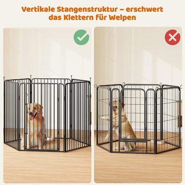 Забіг для цуценят Yaheetech 6-секційний, 100 см, з замком, захист від подряпин, міцні металеві дроти, для дому та саду