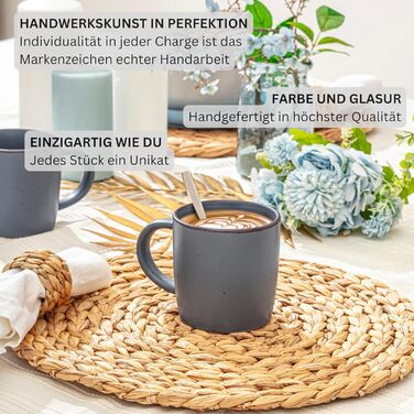 Набір посуду SÄNGER Bombay Graphit 30 предметів для 6 осіб: тарілки, миски, тарілки для пасти, чашки | Steingut посуд