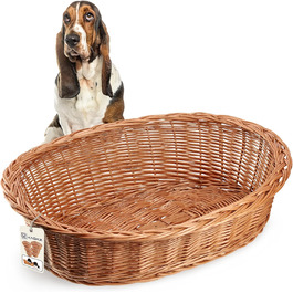 КADAX Лежанка для собак та котів з ротангу, гніздо для тварин, лежанка для собак, котячий кошик, лежак для тварин, лежанка для собак, місце для сну собаки. Спокійний кошик (19x80x61 см)