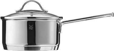 Каструля WMF Provence Plus 16 см з кришкою з термостійкого скла, 1,4 л, з нержавіючої сталі Cromargan, без покриття, для приготування на індукційних плитах, сумісна з духовкою