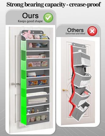Організатор для дверей з 5 відділеннями, настінна полиця з прозорим вікном для підгузків, іграшок, кемпінгу, ванної кімнати, спальні, 1 шт., темно-сірий