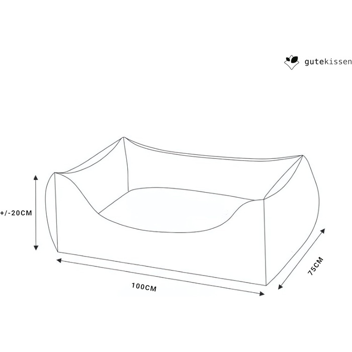 Gutekissen® Лежанка для собак, подушка для собак, лежанка для собак - довговічні матеріали, висока якість NEO (XL - 100x75, сірий)