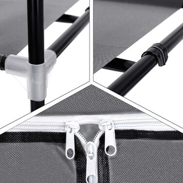 SONGMICS Fabric Clothes Closet, Foldable, with Clothes Rod, Simple Clothes Rack, Toy, Shoe, Bag Organizer, Living Room, Bedroom, Wardrobe, 75 x 45 x 160 cm, Grey