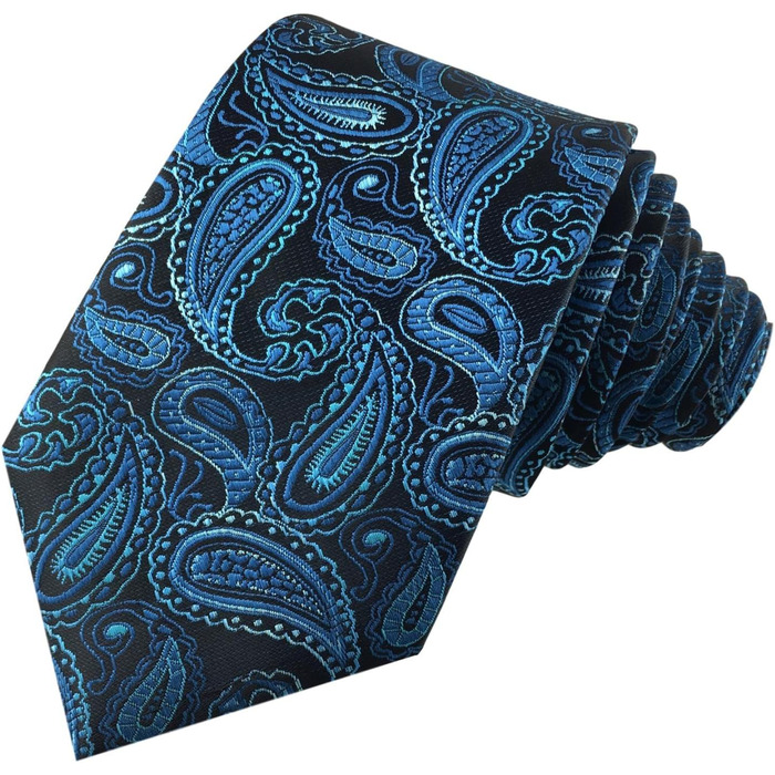 Краватка чоловіча GASSANI Paisley 7 см, набір 3 шт (чорно-синій, темно-синій, петролевий, небесно-блакитний)