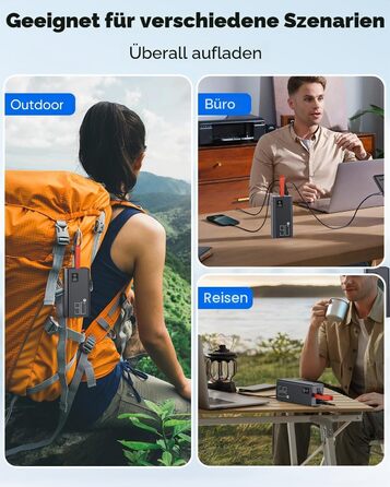 Power Bank 90000mAh з PD 30W та QC 4.0, портативний зарядний пристрій USB-C для iPhone, кемпінгу, туризму - червоний