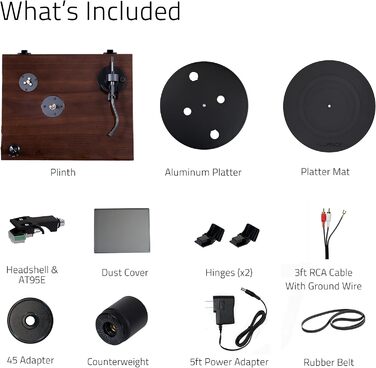 Програвач вінілу Fluance RT81 Elite з картриджем Audio Technica AT95E, чорний горіх