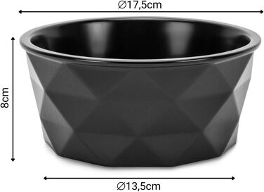 Миска для собак та котів Lionto з кераміки, 1100 мл, чорна. Нековзний силіконовий низ, стійка до запахів, легко миється, ергономічний дизайн.