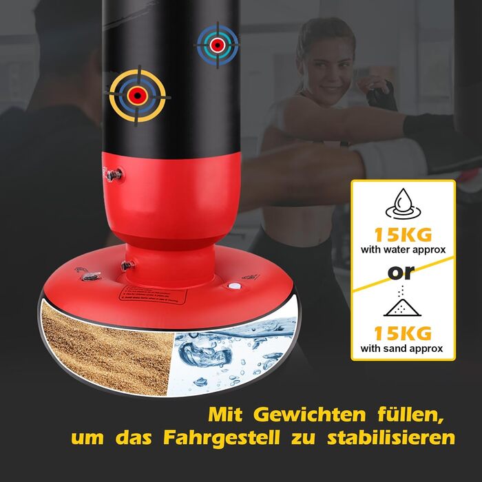 Дитячий боксерський мішок для карате та тхеквондо - 160 см, стоячий, для зняття стресу, з повітряним насосом. Підходить для хлопчиків та дівчаток 3-10 років