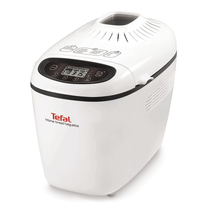 Хлібопічка Tefal, біла, 1600 Вт, 1.51 кг, 16 програм, комплект