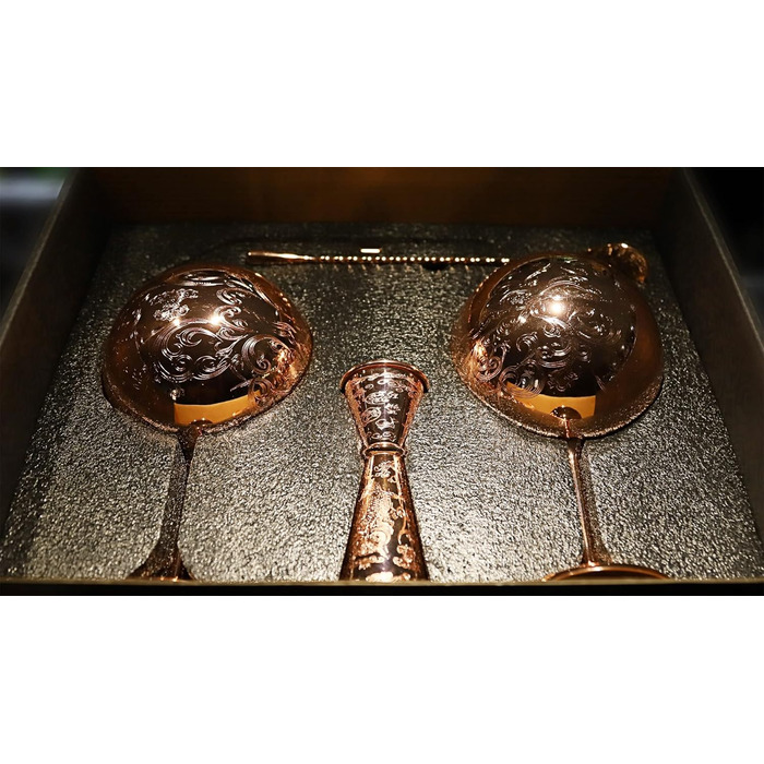 Luxurious Gin & Tonic Glasses, Stainless Steel Cocktail Wine Glass Set, Gin Glass Set for Gin Lovers, 680 Ml, Rose Gold. (Hand Wash)