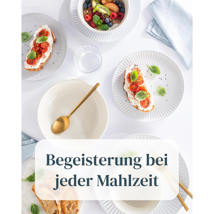 Набір посуду Steingut Hygge 48 предметів (12 осіб), сірий, преміум якість