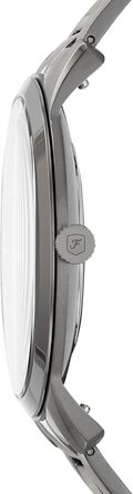 Годинник Fossil для чоловіків The Minimalist 3H, кварцовий механізм, 44 мм, срібляста сталева коробка та шкіряний ремінець, FS5439 (Дunkelgrau)