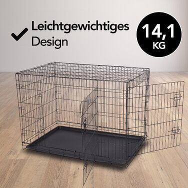 Скам'янка для собак Brixy Hundebank, розмір S, чорна, розкладний, 2 дверцята, 61x43x49 см