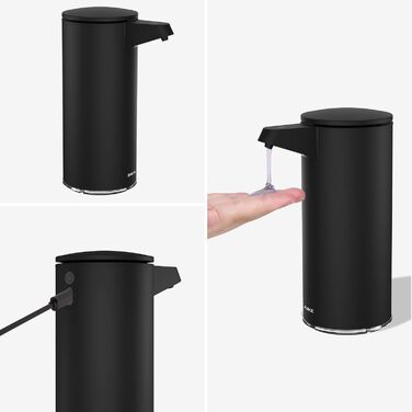 AIKE Automatic Soap Dispenser Stainless Steel with Sensor Infrared, 280ml Touchless Automatic Soap Dispenser USB Rechargeable
