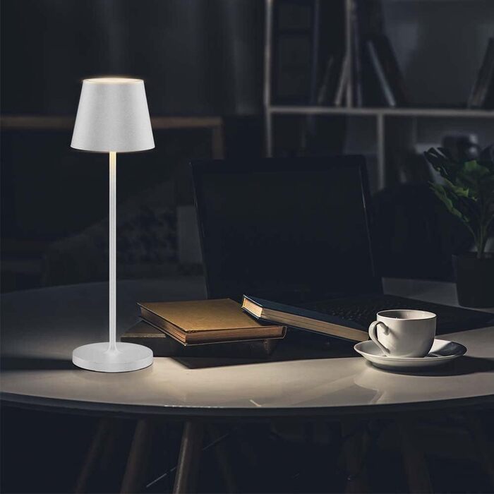LED-лампа настільна V-TAC з бездротовим живленням та сенсорним керуванням, акумулятор 4400mAh, тепле світло 3000K, IP54 для використання в приміщенні та на вулиці