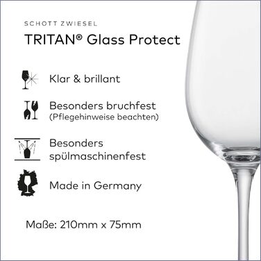 Склянка для білого вина Schott Zwiesel Classico (набір 6 шт.), німецька якість, Tritan-кришталь, придатна для миття в посудомийній машині