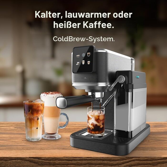 Кавомашина еспресо Cecotec Power Espresso 1350 Вт, 20 бар, сенсорний дисплей, резервуар 1.5л, капучинатор, подвійний холдер
