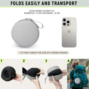 Подушка для шиї у подорожах: Memory Foam, для авто, літака, офісу та дому (чорна)