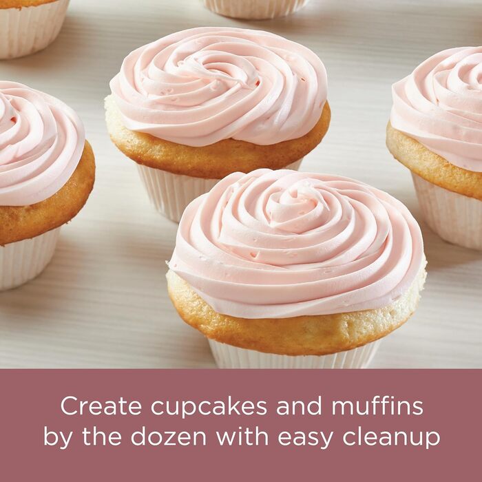 Farberware 47776 Nonstick 12-Cup Muffin Pan, Rose Gold/Red