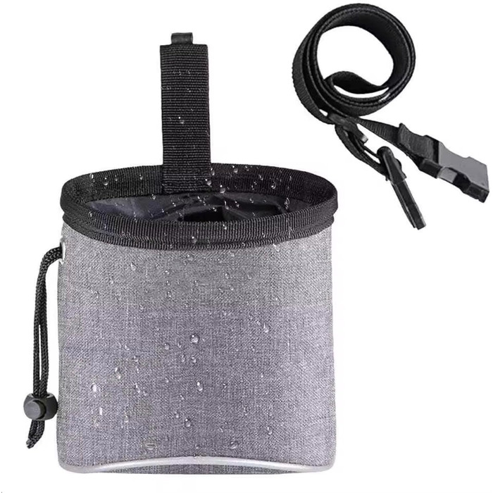 Сумка для тренувань з ласощами для собак, цуценят, сіра. Зручна для прогулянок та подорожей