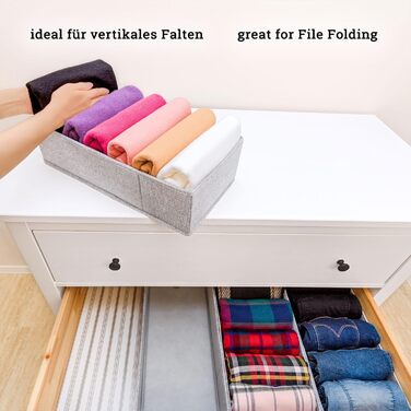 For IKEA dresser; THE ORIGINAL; perfect fit; Stable base; Drawer organization system for changing supplies, children's clothes, socks, underwear; 5-piece set (HEMNES FileFolding)