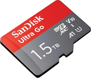 Карта пам'яті SanDisk Ultra Go microSDXC 1.5 TB UHS-I Class 10 U1 A1 з адаптером для смартфонів та планшетів, до 150 МБ/с