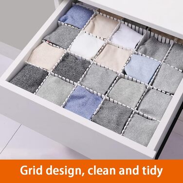 KnnRiim 12-Piece Drawer Dividers, 47x11 cm, Thick, DIY Partition Walls for Drawers, Large Flexible Organizer for Clothes, Bedroom, Bathroom, Kitchen Appliances, Desk, Office Storage (Thin 38x7x0.2 cm 20 Pieces)