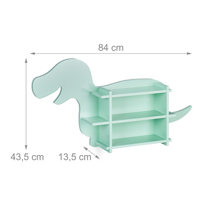 Relaxdays Kids Shelf Dino for the Wall