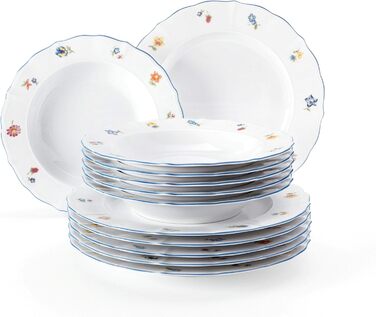 Seltmann Weiden 001.717236 12-Piece Sonate Nostalgie Tableware Set, 32.3 x 32.3 x 23.5 cm, White