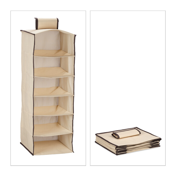 Relaxdays Hanging Shelf Closet Organizer with 6 Compartments