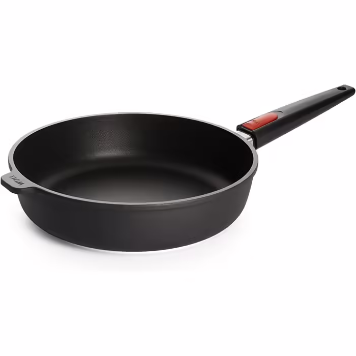 Woll Nowo Titanum High-Rim Frying Pan - Induction -, Ø 28 cm, 7 cm high, with detachable handle - Suitable for all types of stovetops, non-stick coating