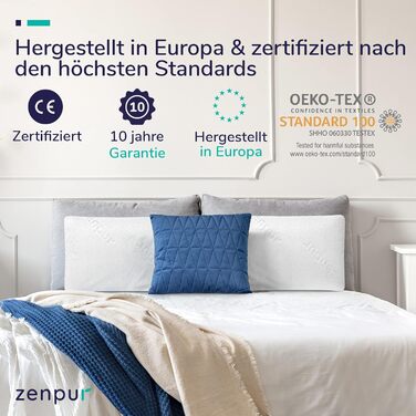ZenPur 2-Pack Neck Pillow 40x60-13cm Memory Foam Pillow - Ergonomic Sleeping Pillow for Neck and Shoulder, Oeko-TEX Certified Medium 2-Pack 40 x 60 x 13 cm