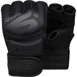 Боксерські рукавички RDX MMA чорні, професійні, шкіра Maya Hide, для тренувань, греплінгу, спарингу, кікбоксингу, муай-тай, боксу, чоловічі