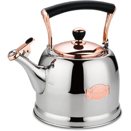 Нержавійна чавур для кемпінгу 3L з чайником, для плити та газової поверхні, зі свистком (Золотий)