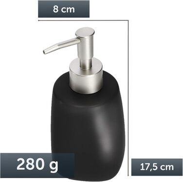 Дозатор мила KADAX з помпою, керамічний дозатор для мила, мийна станція для кухні та ванної кімнати (Чорний)