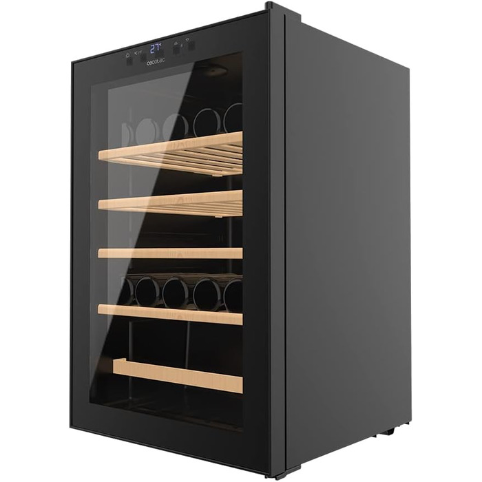 Cecotec 48-Bottle Wine Cooler - GrandSommelier 36000 - 95 Liter Compressor Wine Fridge with Adjustable Temperature, Touch Control, LED Lighting & Quiet Operation