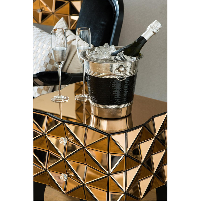 Охолоджувач для шампанського Premier Housewares 0507784 з гофрованим чорним обідком, нержавіюча сталь