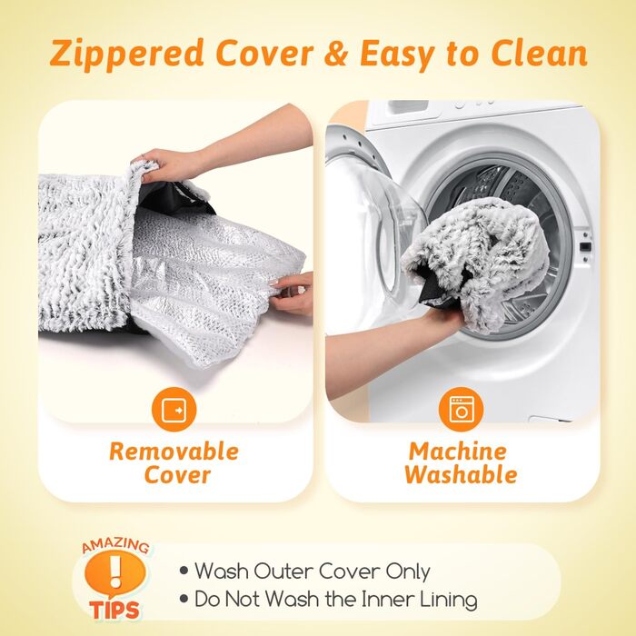 Self-Heating Blanket for Dogs & Cats, Pet Heating Mat Winter, Washable Heating Blanket for Dogs, Self-Warming Dog Mat Fluffy Warm, Thermal Blanket for Dogs Non-Slip, Grey, 115x70cm (L 70 x W 50 x H 2 cm)