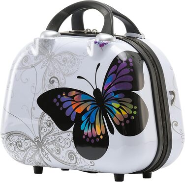 Набір валіз BEIBYE Butterfly 2060 з TSA-замком, 4 предмети: міцні жорсткі дорожні валізи, ручна поклажа та б'юті-кейс (M-56см + S б'юті-кейс)