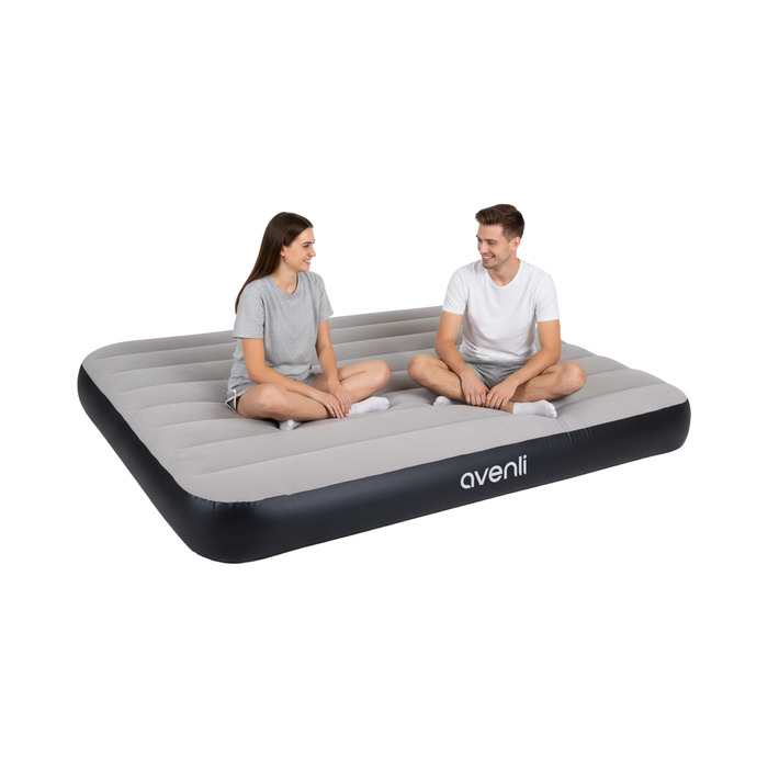 Надувний матрац Avenli для кемпінгу на 2 особи (191x137x25 см) - гостьовий матрац з флокованою поверхнею для дому та подорожей