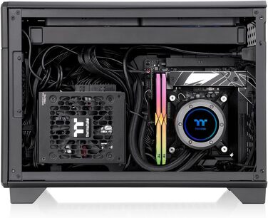 Корпус Thermaltake TR100 Black Mini-ITX SFF: 18.4L, Dual-Chamber, PCIe 4.0, підтримка AIO 280mm, тиха система охолодження