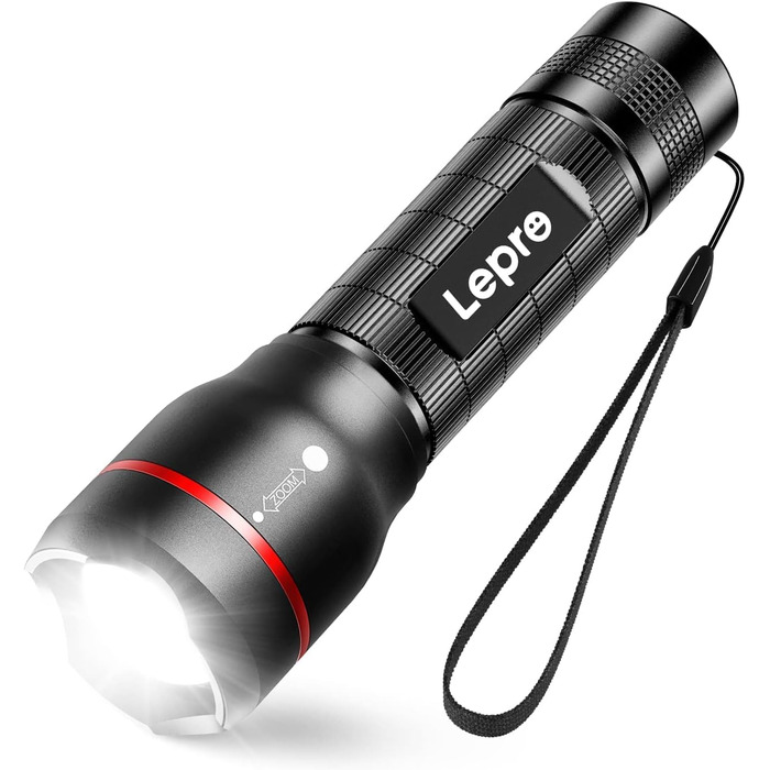 LED ліхтар Lepro LE050: яскравий, з кліпсою, зумується, 5 режимів, водонепроникний. Ідеально для кемпінгу, риболовлі, туризму, подарунок