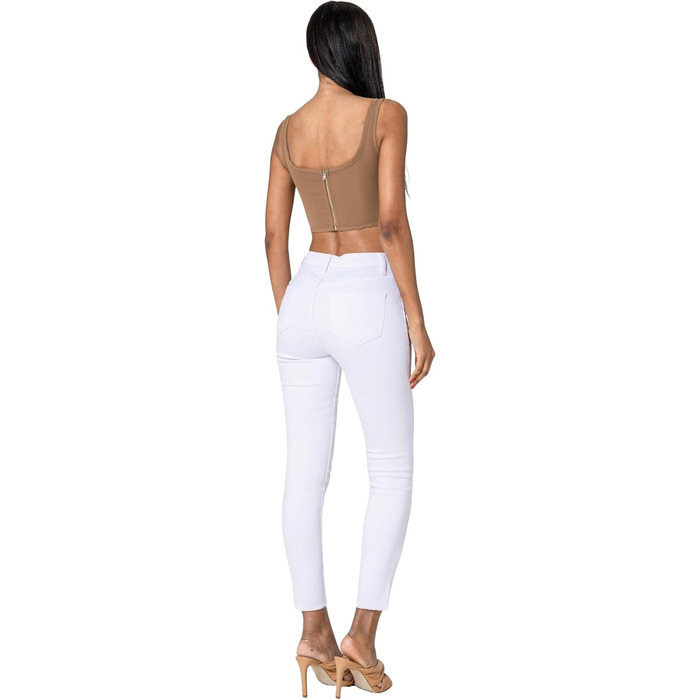 Джинси жіночі Nina Carter P077 Skinny High Waist, білі, з ефектом потертості, деним
