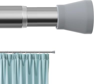 Штанга для штор без свердління AIZESI, 70-120 см, телескопічна, діаметр 22 мм, срібна