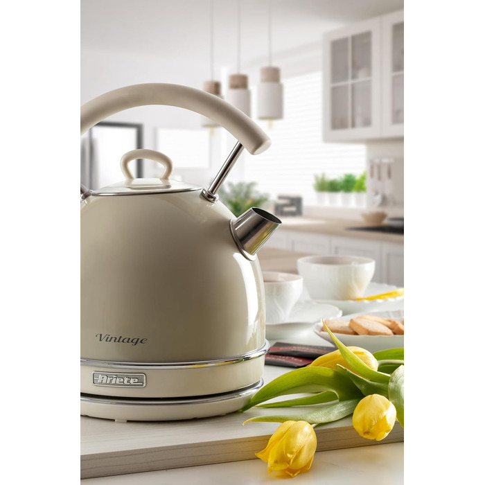 Ariete Vintage Electric Kettle - 1.7L, 2000W - Green/Beige