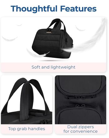 BAGSMART Косметичка для подорожей, чорна - велика, легка, органайзер для косметики та аксесуарів