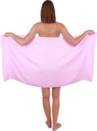 Betz 6-Piece Bath Towel Set, Shower Towel, Palermo Size 70x140 cm, 100% Cotton, Rosé Color