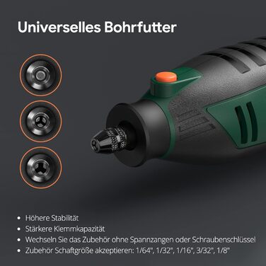 200W Multifunction Tool, Rotary Tool with 6 Variable Speed Settings 10000–40000 RPM, Multitool Set with 128 Accessory Set for Engraving, Drilling, Cutting, Grinding, Carving, Polishing, Sharpening