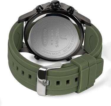 Годинники PINDOWS для чоловіків: водонепроникні спортивні годинники (аналогові/цифрові), багатофункціональні, з LED-підсвічуванням, будильником, секундоміром (зелено-чорні)