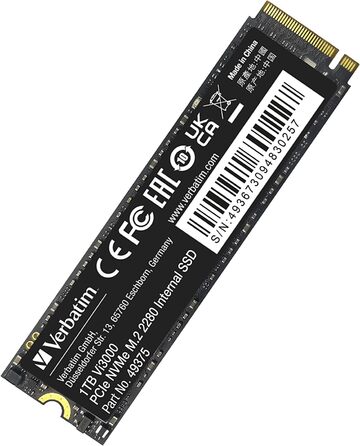 Verbatim Vi3000 NVMe SSD 1 TB: Швидкий M.2 SSD для ПК та ноутбука, PCIe Gen 3, 3.100 MB/s